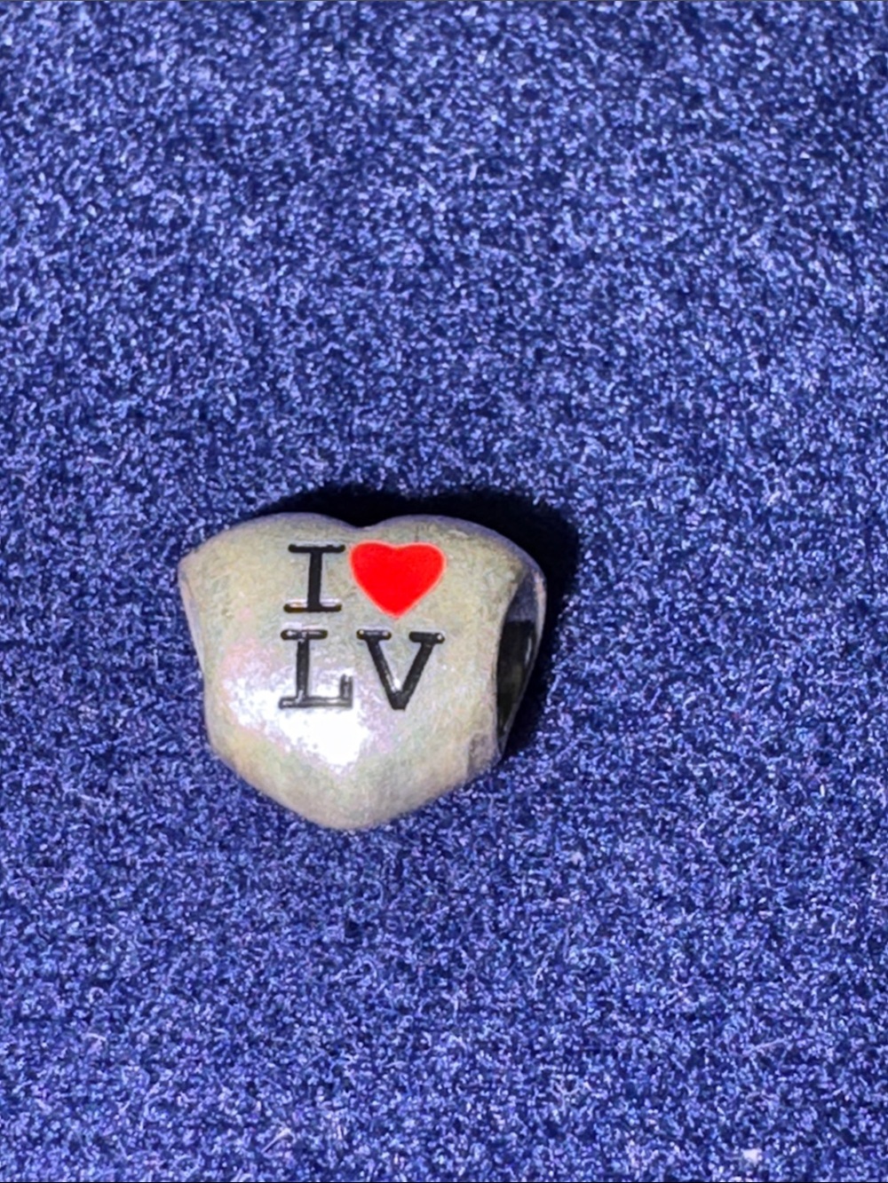 Louis Vuitton Heart Charm Bead with Red Accent